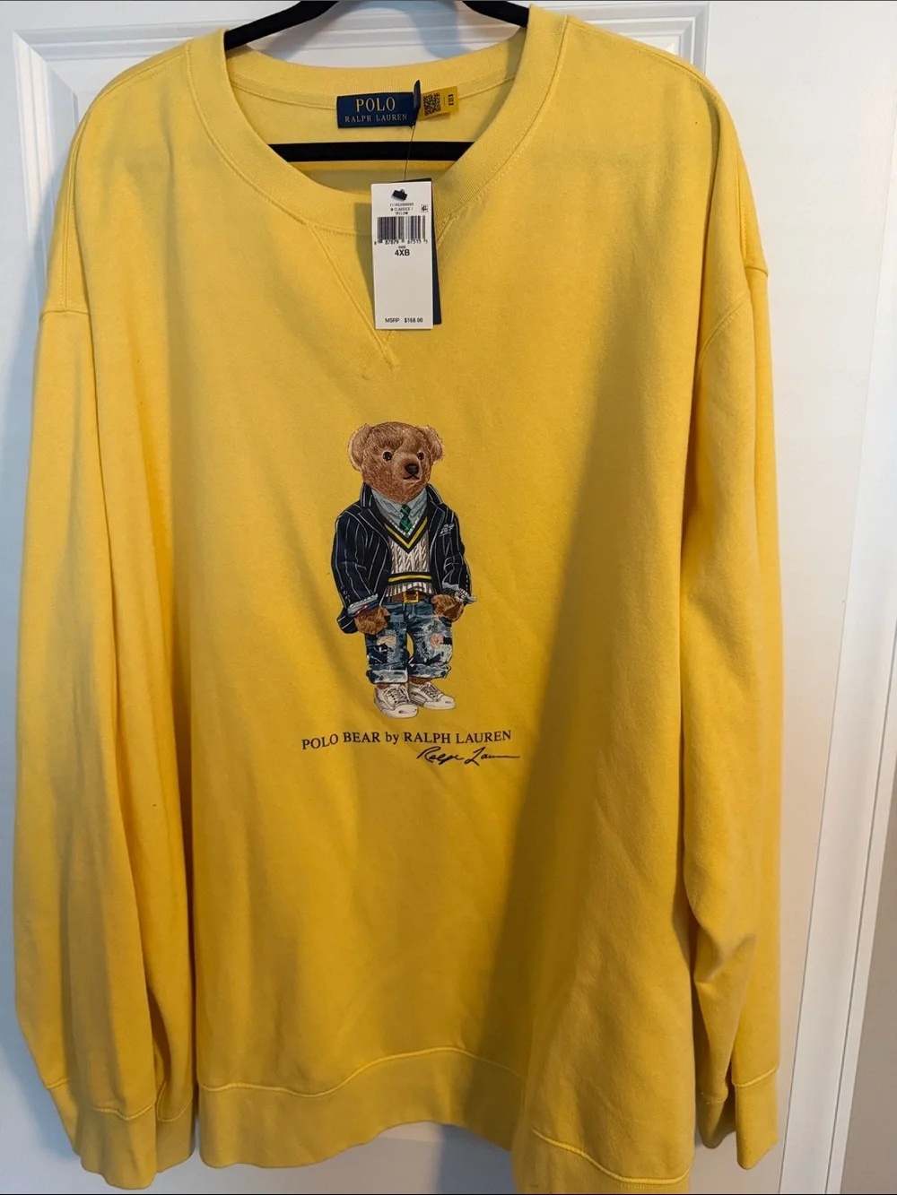 Polo by Ralph Lauren Yellow Polo Bear Crewneck Sweatshirt